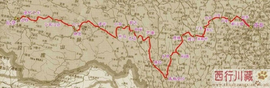 川藏南线示意图